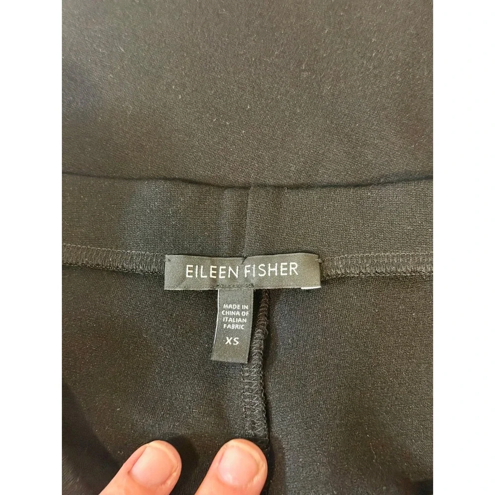 Eileen Fisher Black Italian Ponte Knit Pull On Slim Pants XS Corporate‎ Office